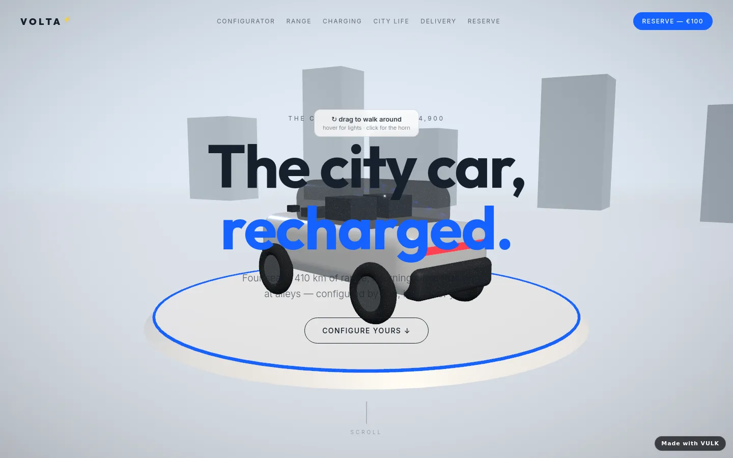 Volta — 3D site built with VULK