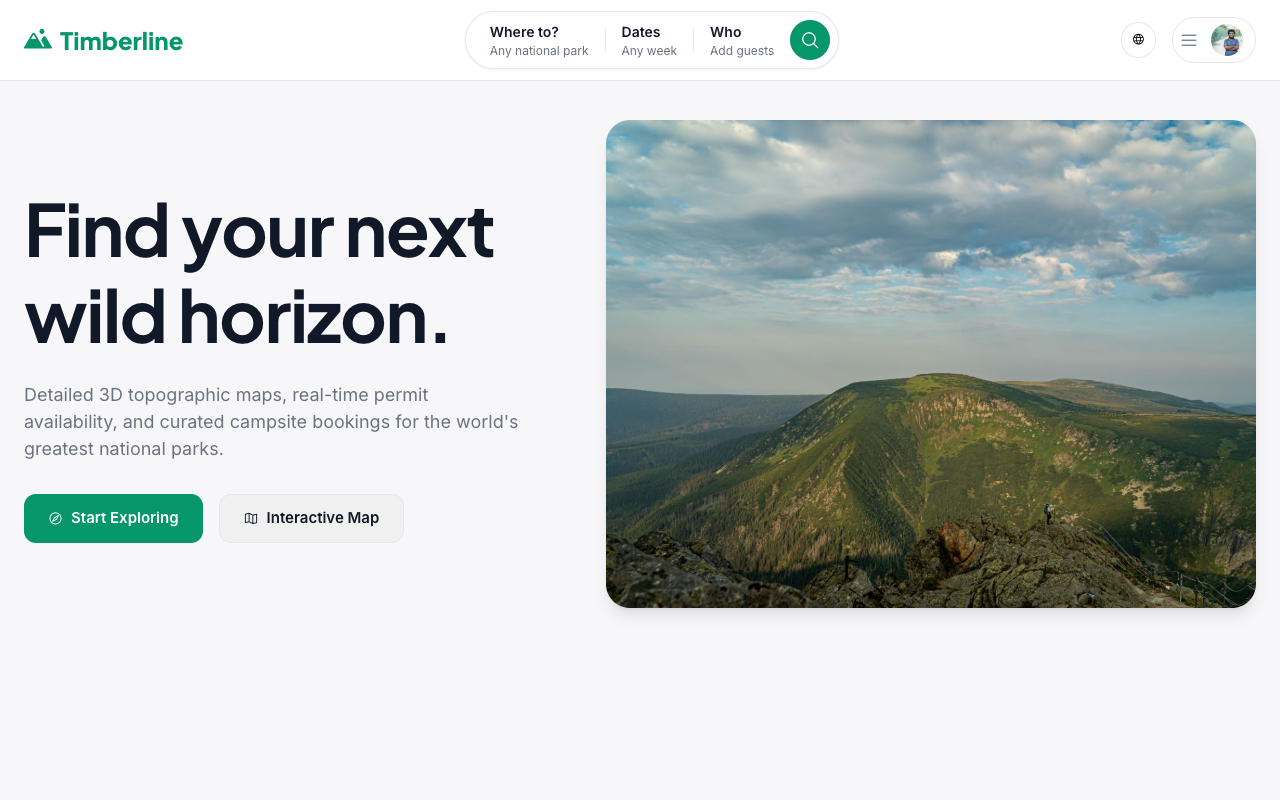 Timberline — 3D site built with VULK
